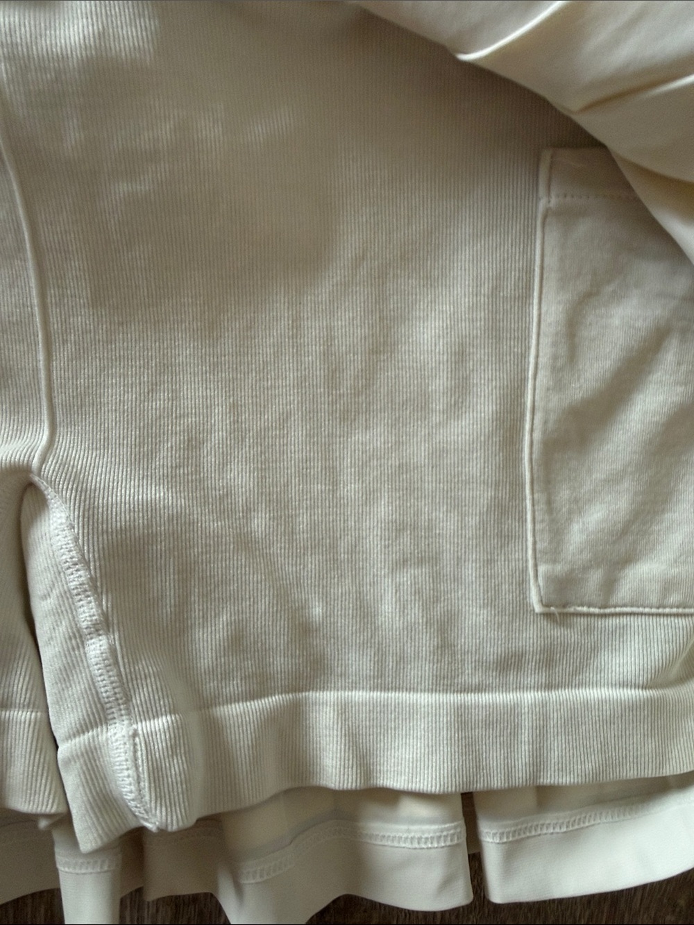 Wilson Mid Town Tennis Skirt Cream Pleated Skirt with Subtle Hem Stripes - Picture 4 of 4